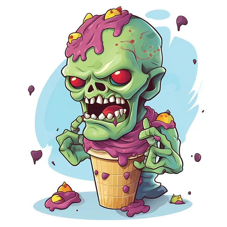 Spooky Zombie Ice Cream for Halloween