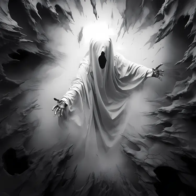 Spooky Ghost in a Haunted Scene