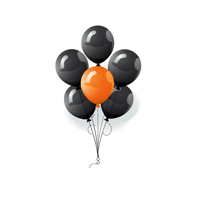 Simple Black and Orange Halloween Balloons