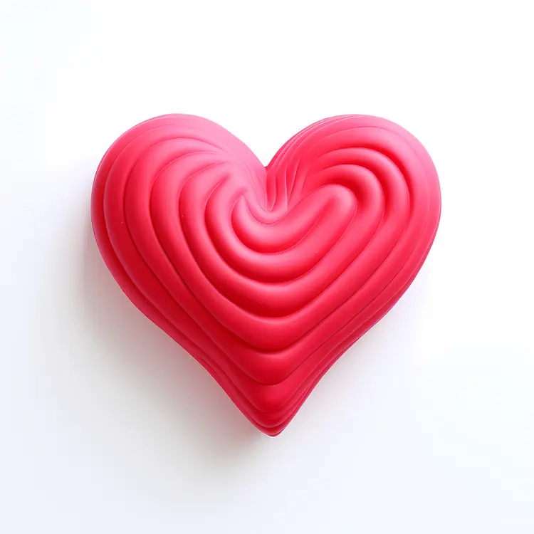 Textured Red 3D Heart