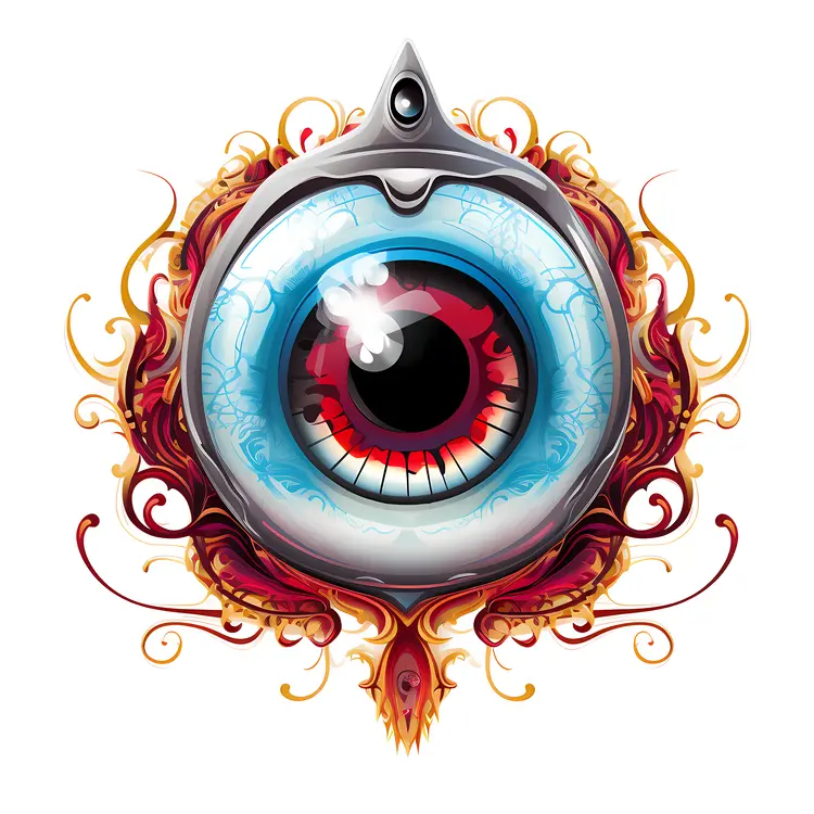 Surreal Artistic Eye with Flames