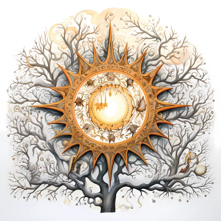 Sun and Tree with Animals