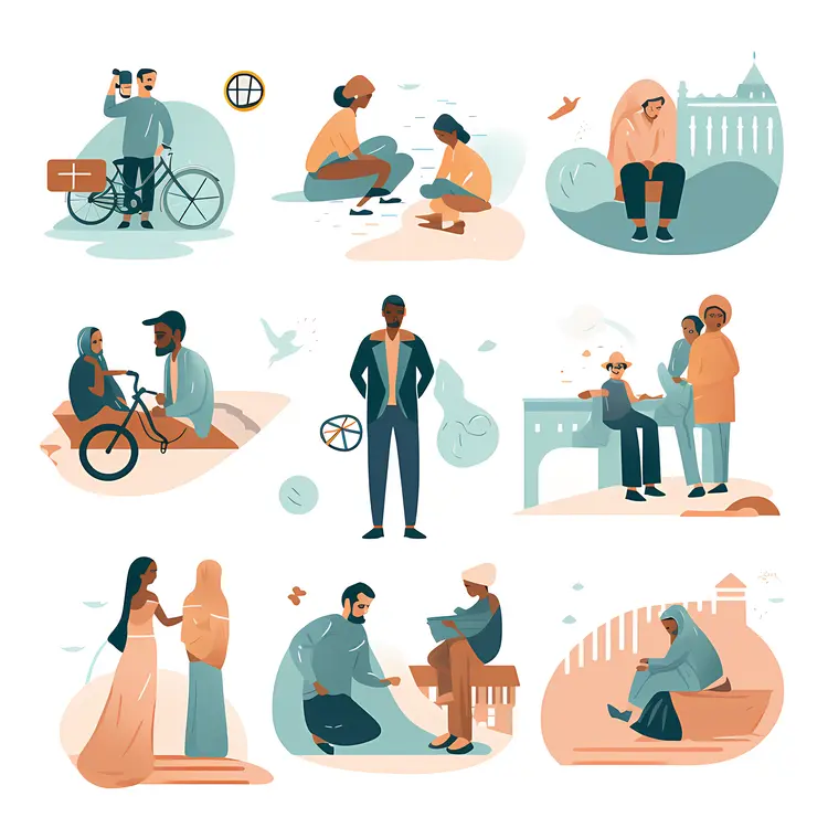Various Outdoor Activities and Interactions