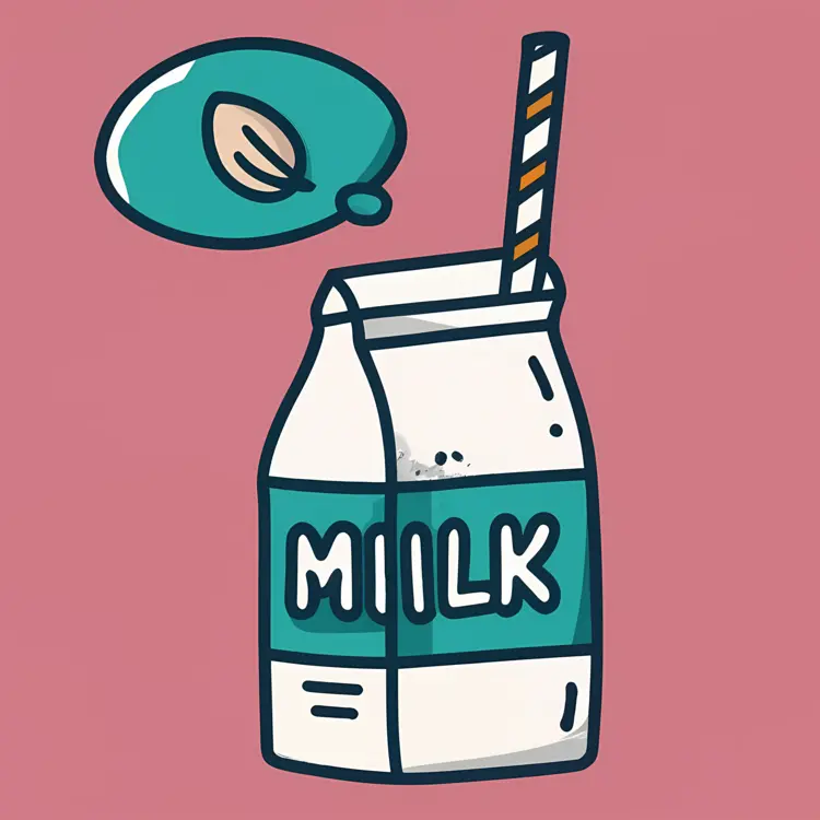 Cartoon Milk Carton with Nut