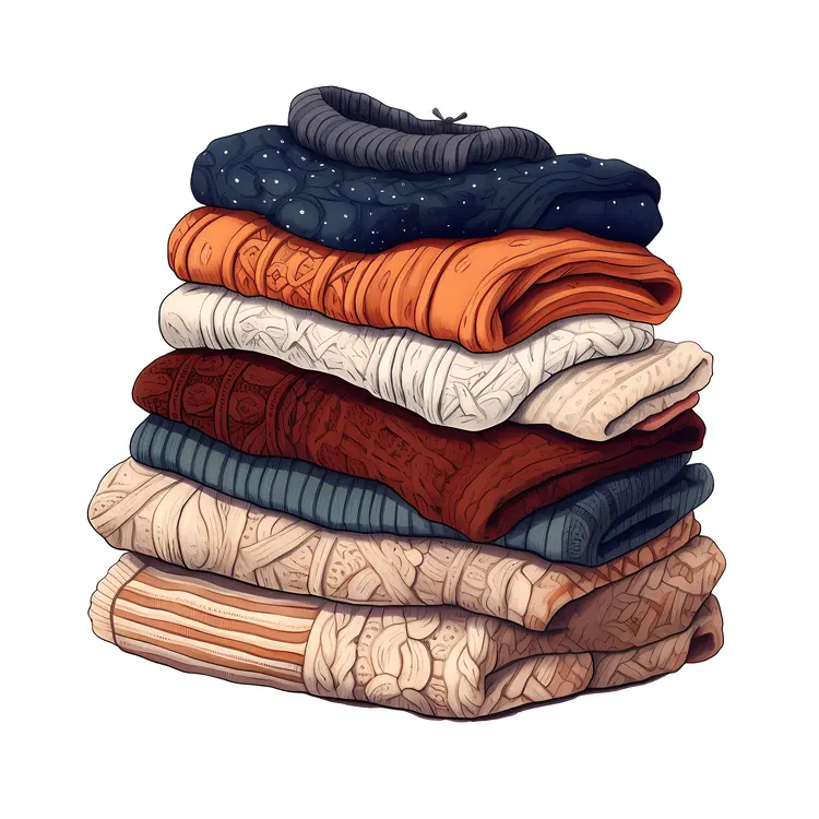 Neatly Folded Clothes in a Stack