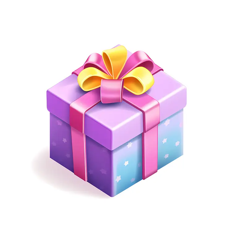 Purple Gift Box with Yellow Bow