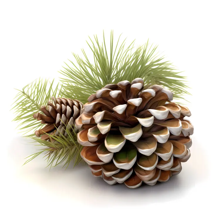 Natural Pine Cones with Green Needles