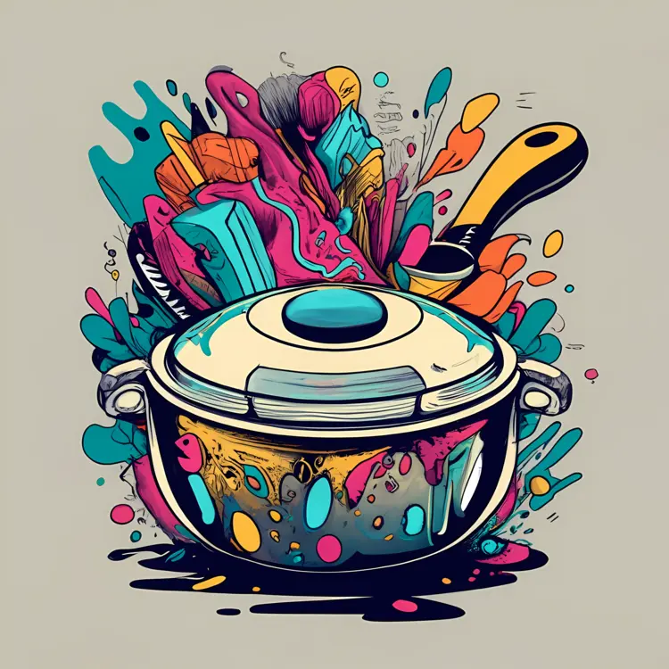 Colorful Cooking Pot Illustration