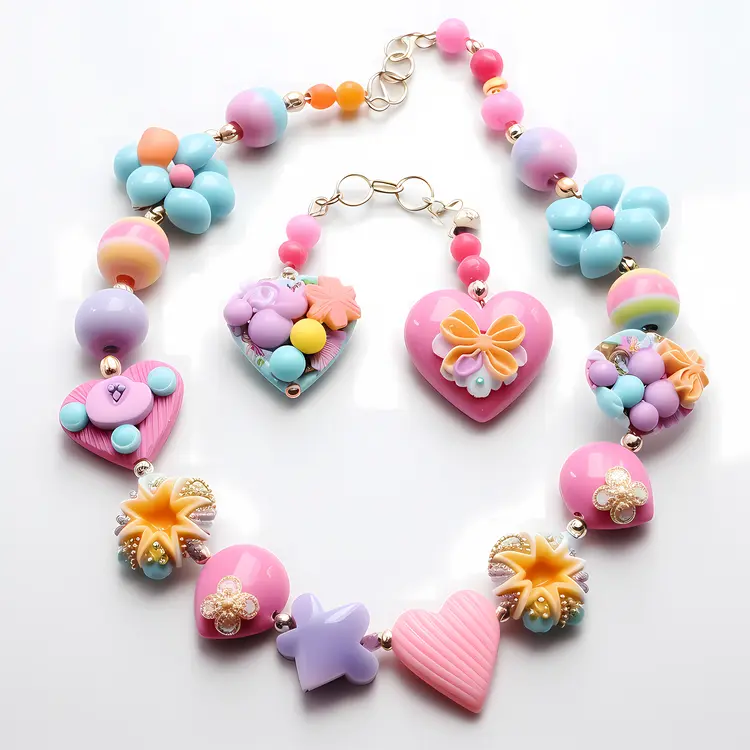 Cute Heart and Star Bead Jewelry Set