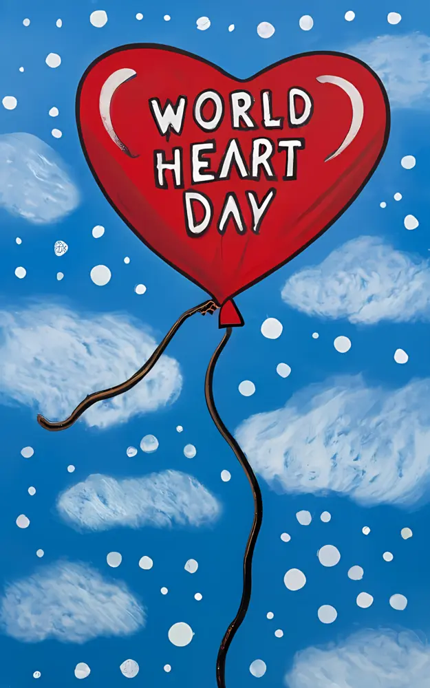 World Heart Day Heart Balloon Illustration