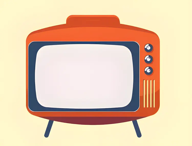 Orange Retro TV Illustration