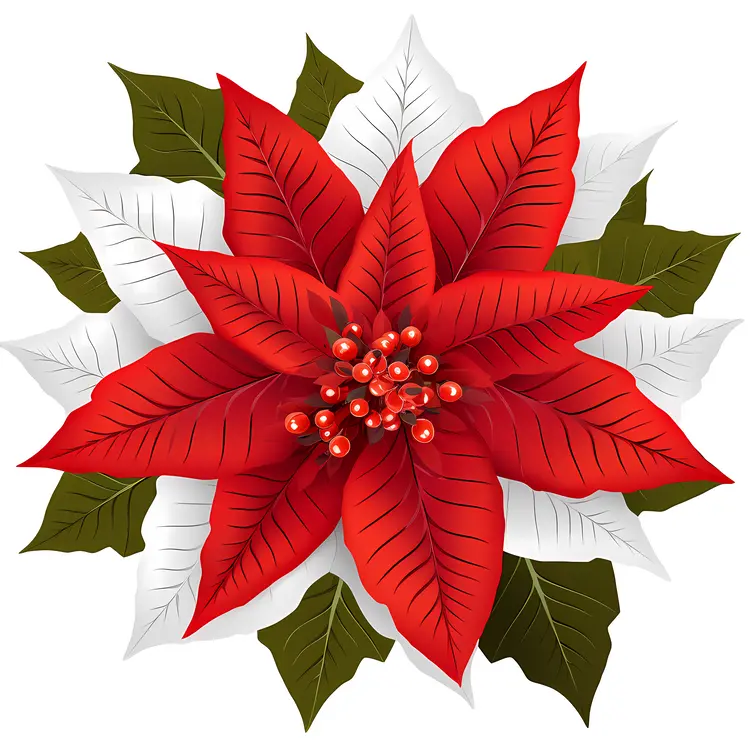 Beautiful Red Poinsettia for Christmas Decoration