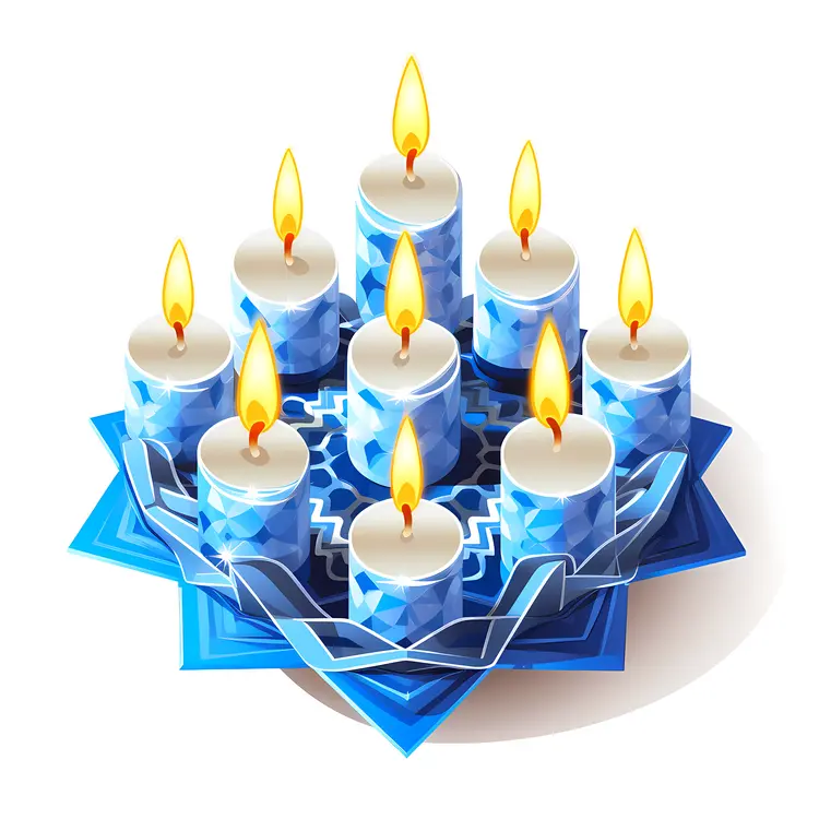 Blue Star with Multiple Candles