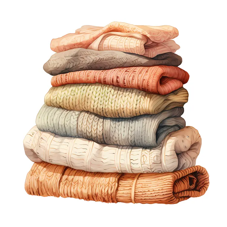 Neutral Tone Stack of Cozy Sweaters