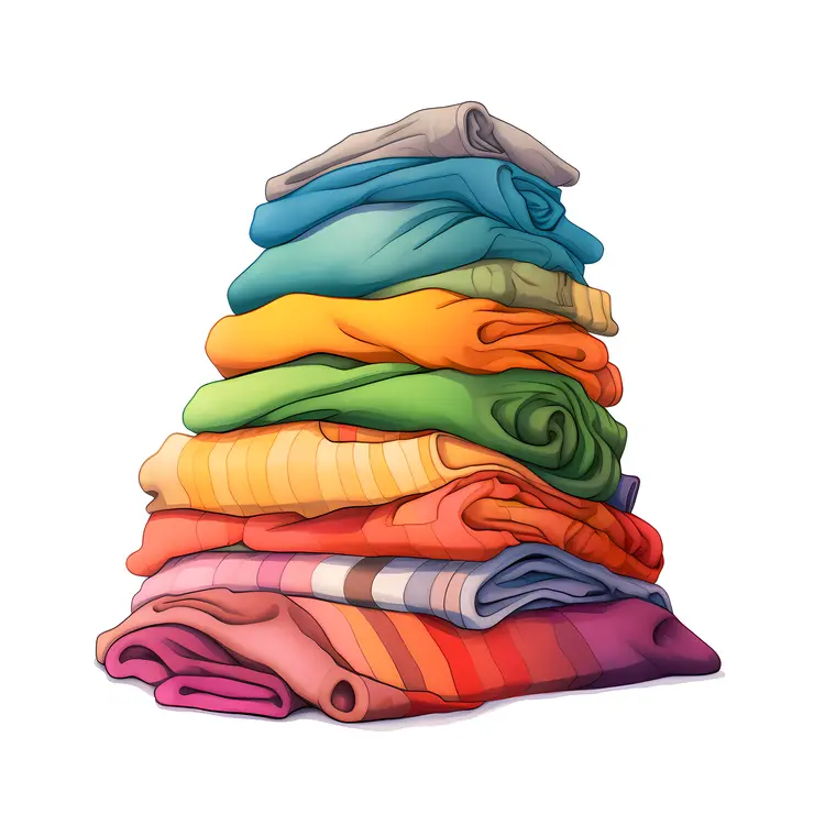 Neatly Folded Stack of Clothes