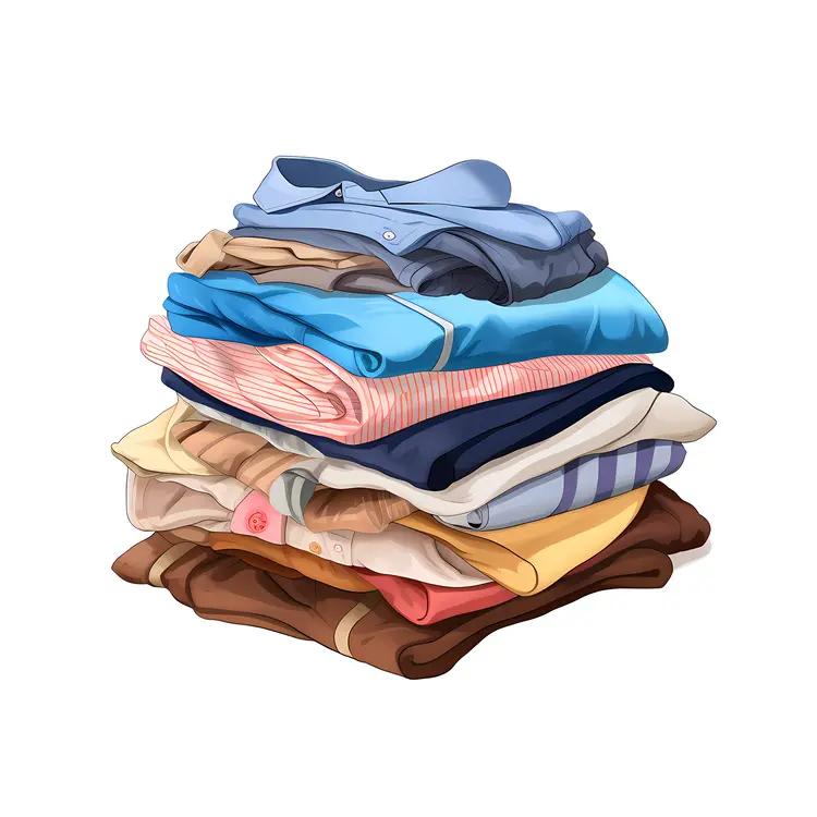 Folded Clothes in Different Colors