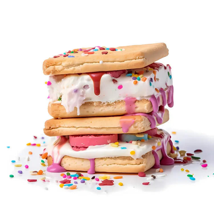 Melting Ice Cream Sandwich with Sprinkles