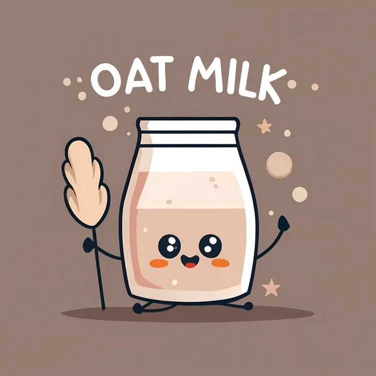 Cartoon Oat Milk with Oat