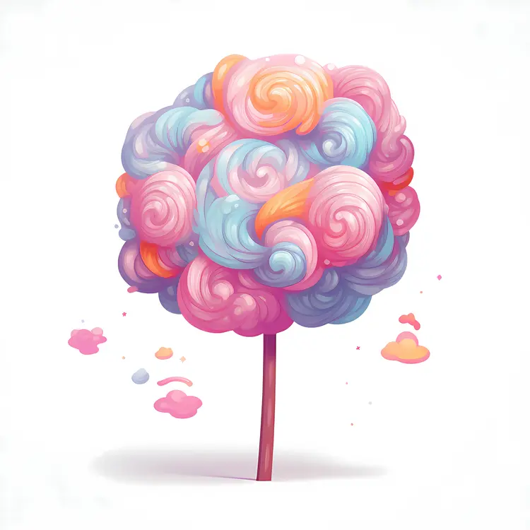 Colorful Cotton Candy Puff