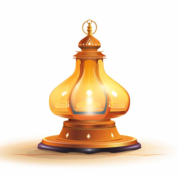 Golden Lantern Illustration for Ramadan Festival