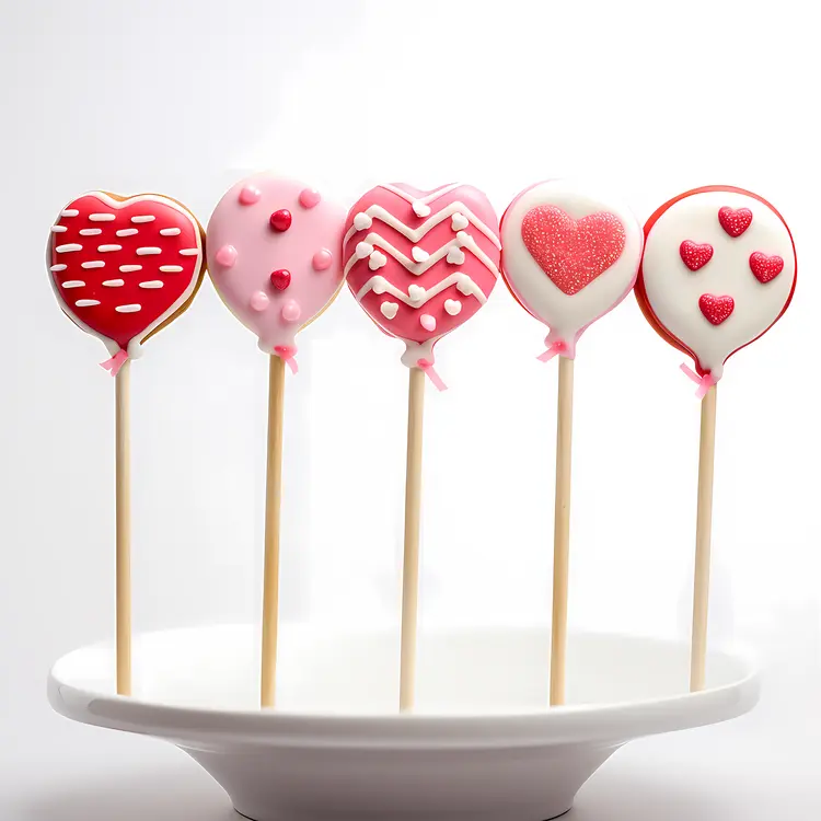 Heart-shaped Cookies on Sticks Display