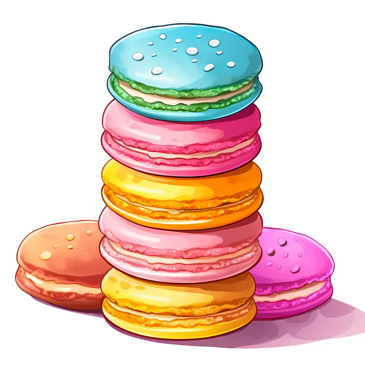Colorful Macarons Stack Illustration