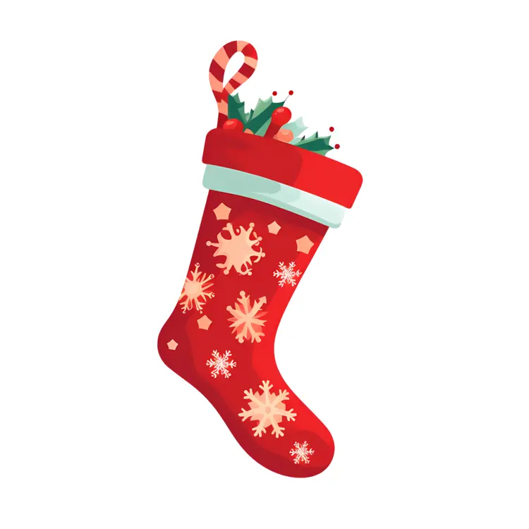 Red Christmas Stocking with Candy Cane