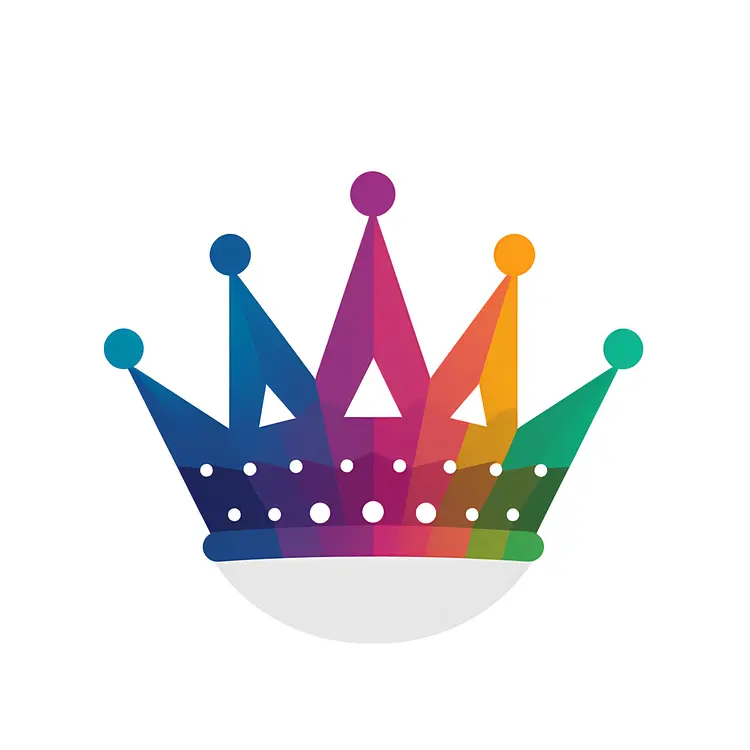 Colorful Royal Crown with Jewels