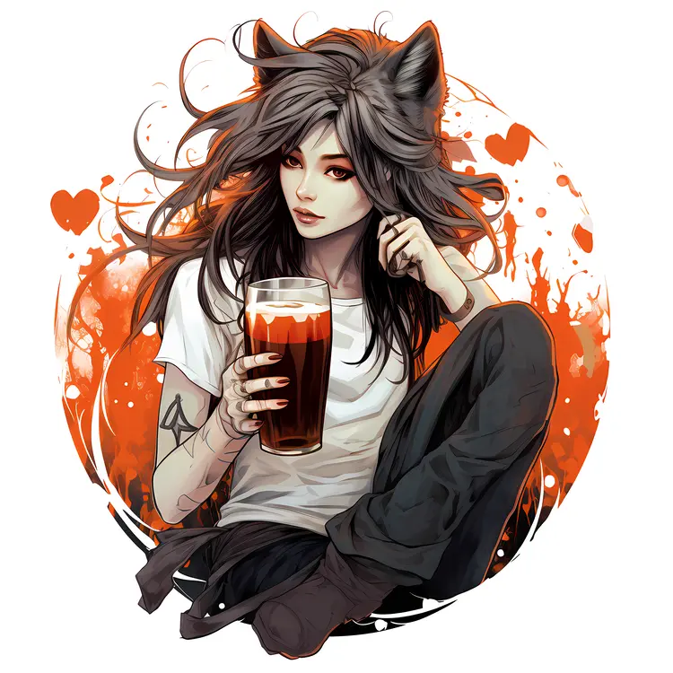 Young Woman with Beer