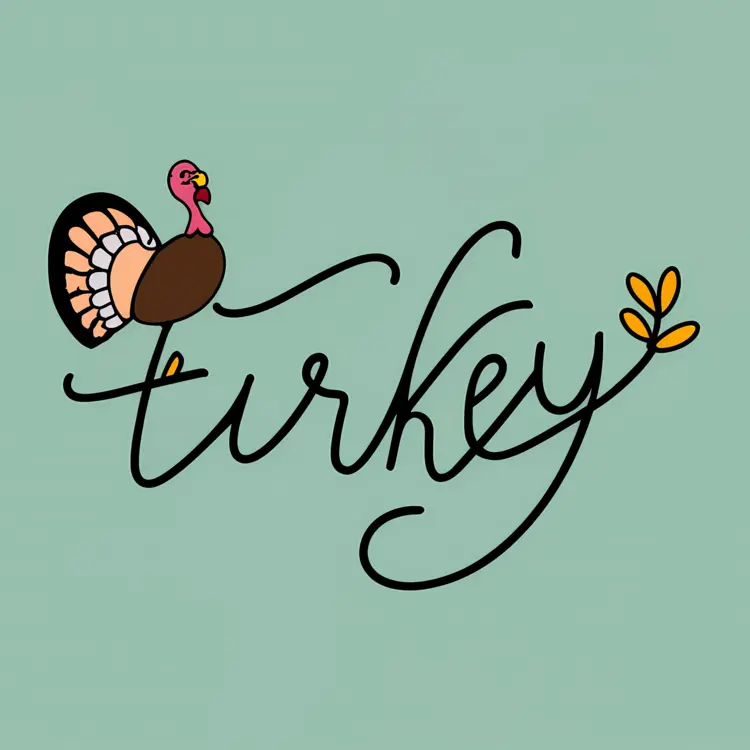 Whimsical Turkey Illustration for Thanksgiving