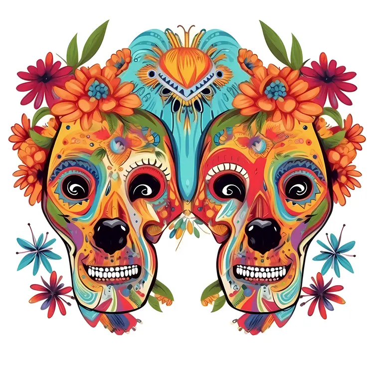 Colorful Sugar Skulls for Day of the Dead Celebration
