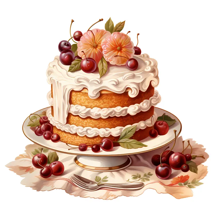 Autumn Fruit Cake with Seasonal Decorations