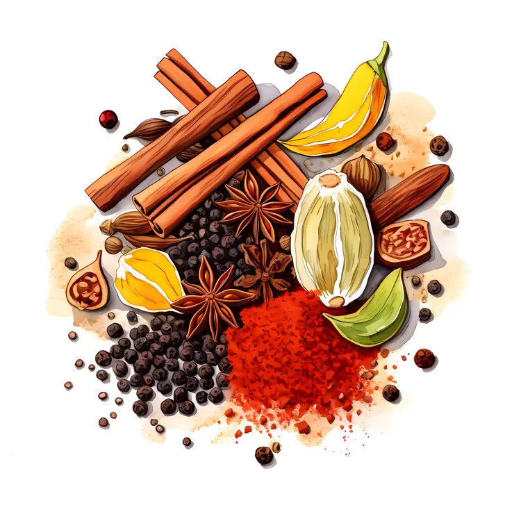 Spices and Cinnamon Sticks