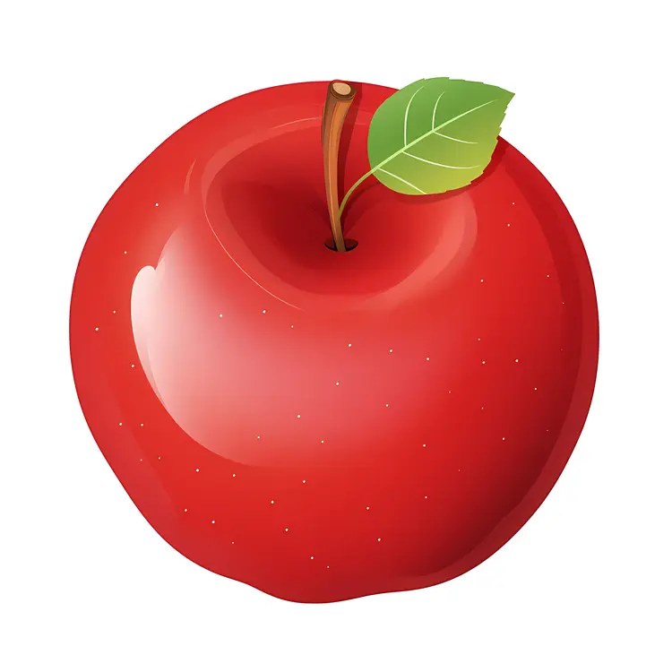 Shiny Red Apple Illustration