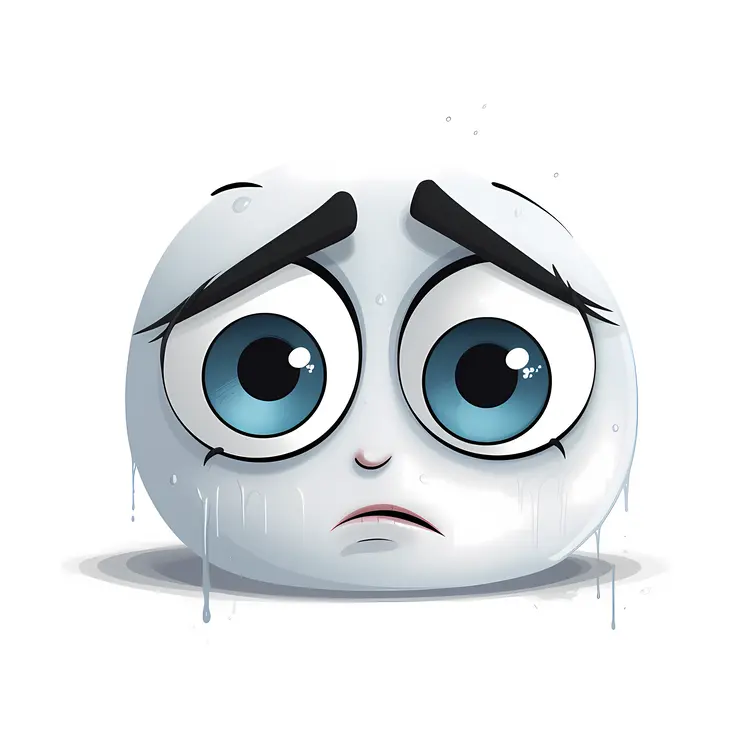 Sad Sweating Face Illustration