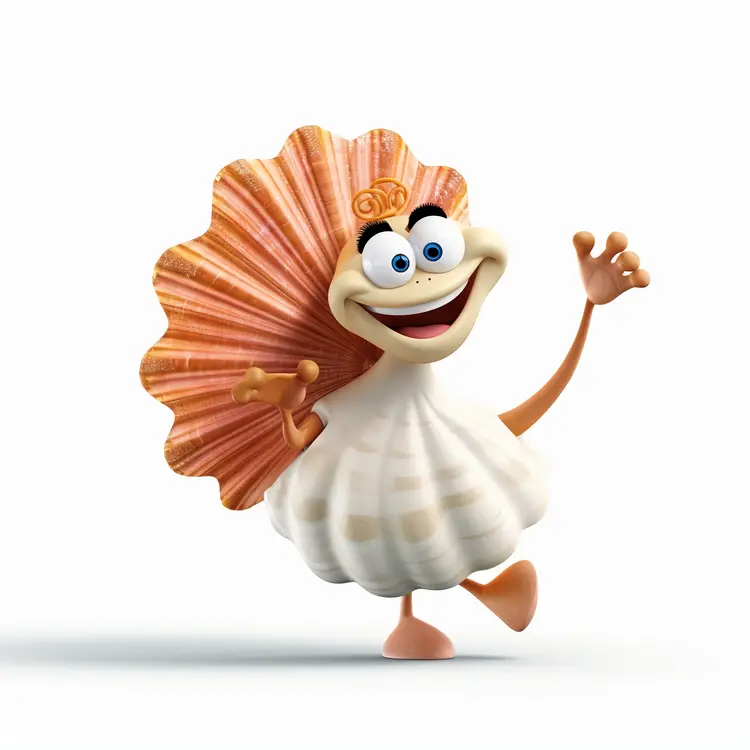 Happy Shell Character Cartoon