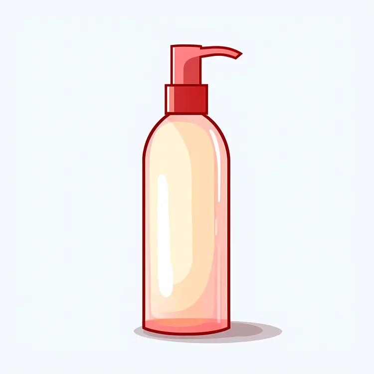 Red Lotion Bottle with Pump