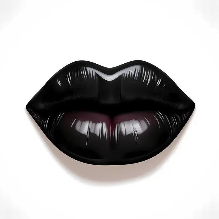 Glossy Black Lips Illustration