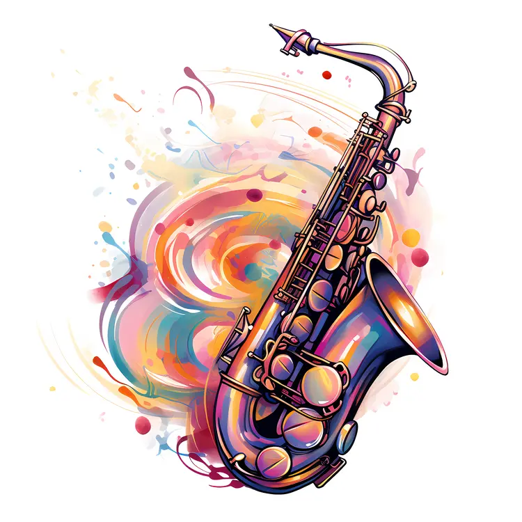 Abstract Colorful Saxophone