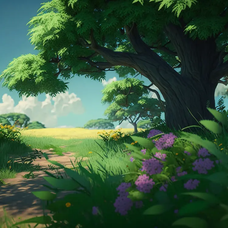 Beautiful Tree in a Sunny Meadow