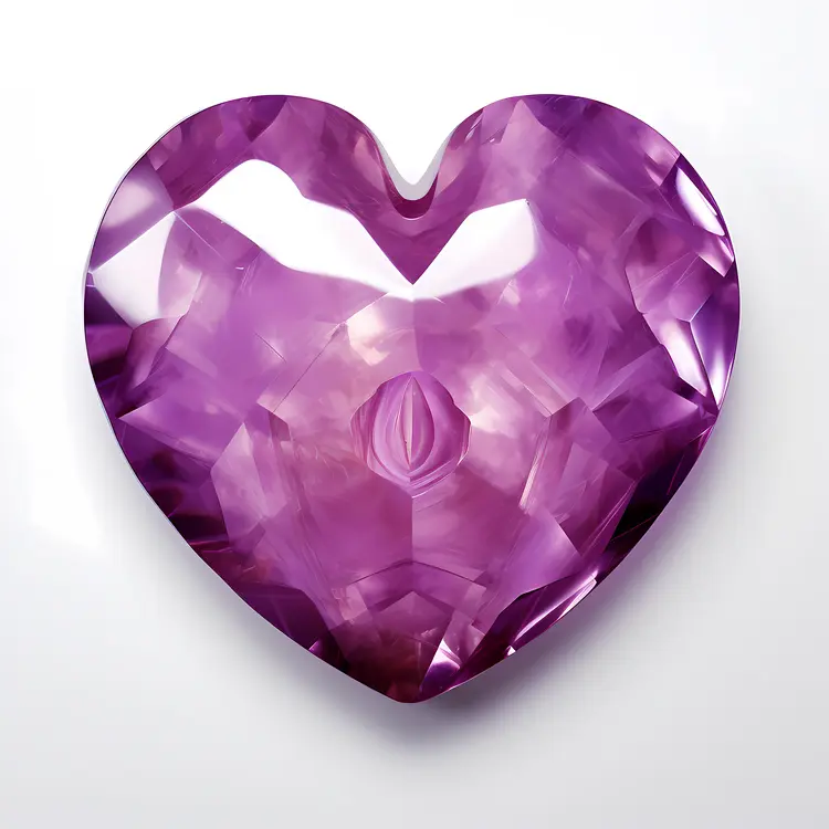 Beautiful Heart-shaped Amethyst Gemstone