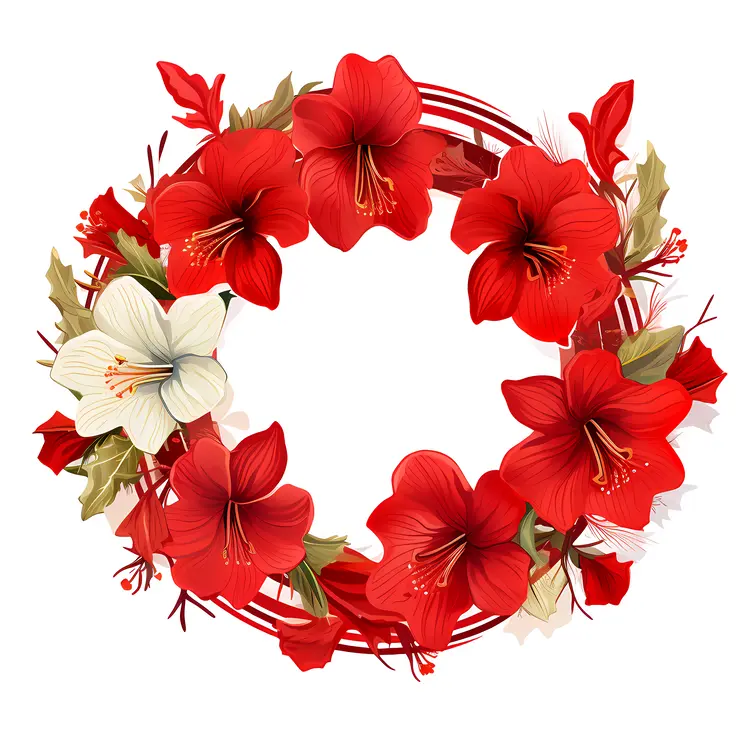 Amaryllis Flower Wreath