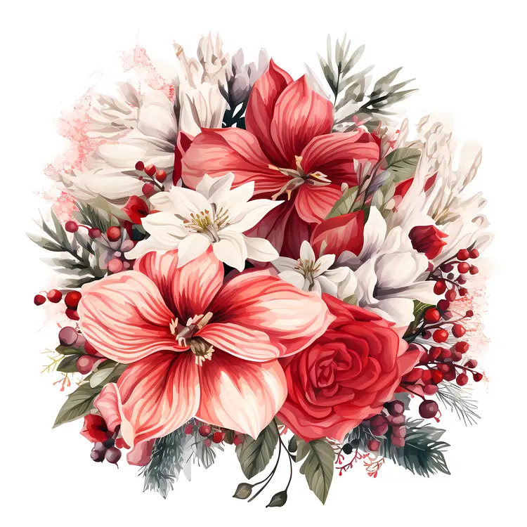 Charming Red and White Floral Arrangement