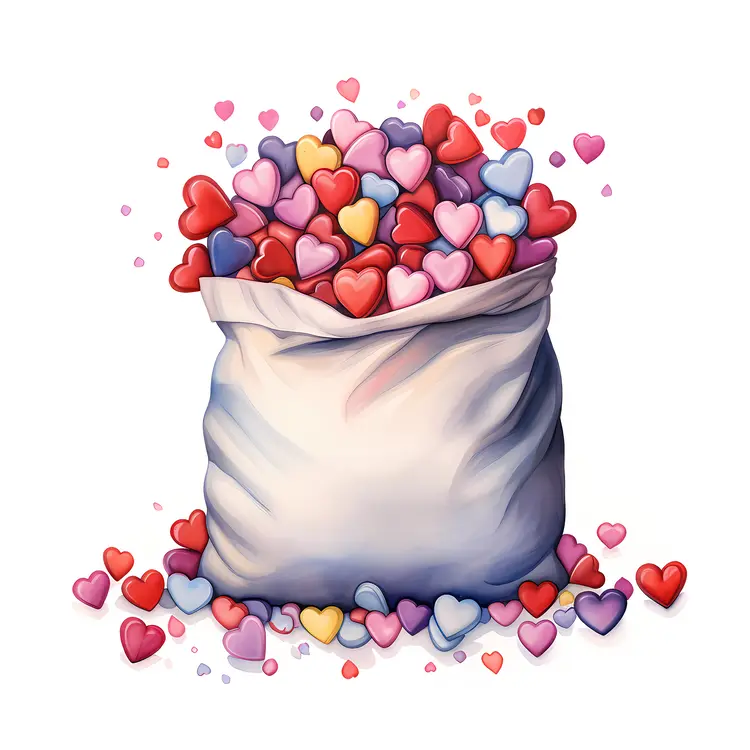 Bag of Colorful Hearts