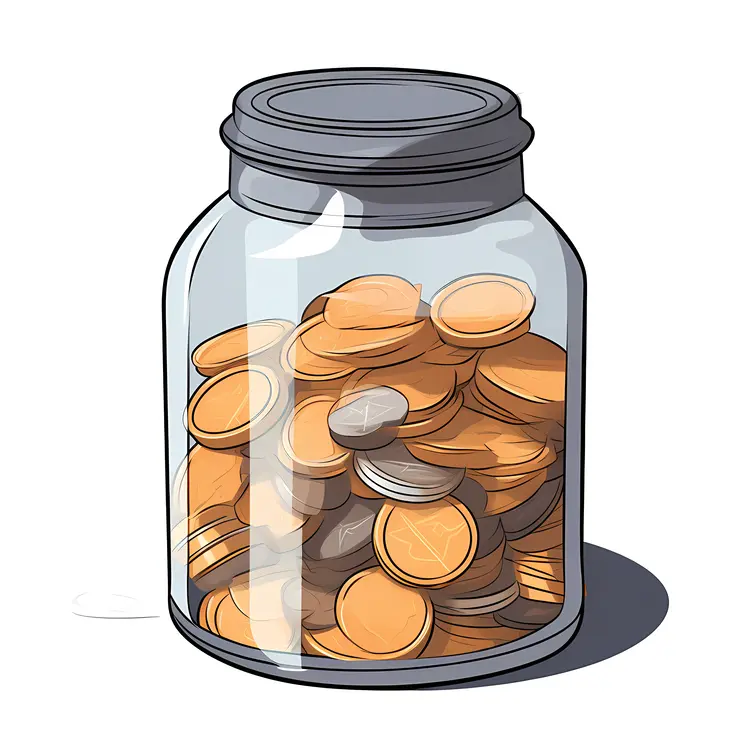 Jar Filled with Coins