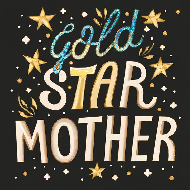Gold Star Mother with Black Background