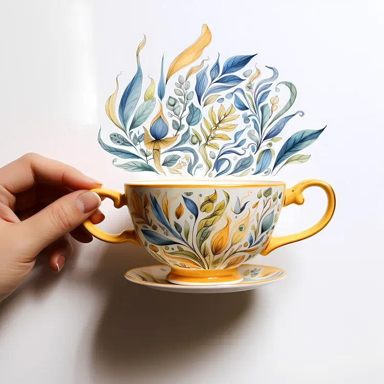 Decorative Cup with Floral Design