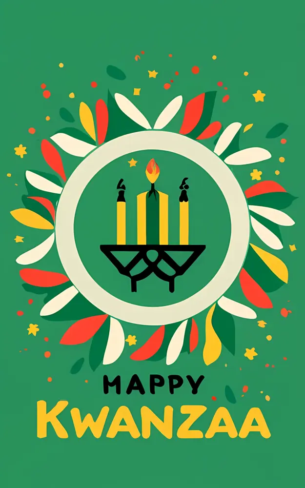 Candles with wreath for Kwanzaa