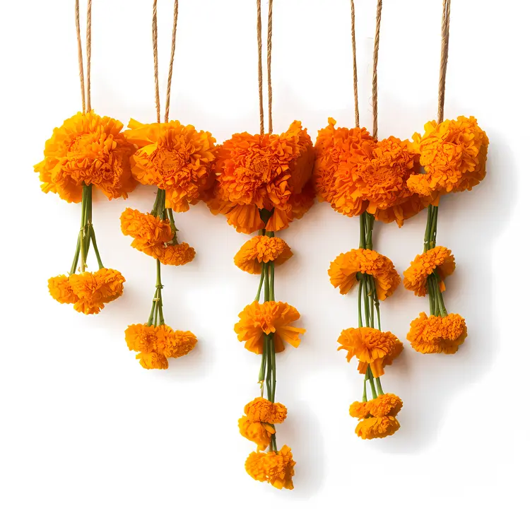 Hanging Orange Marigold Flowers