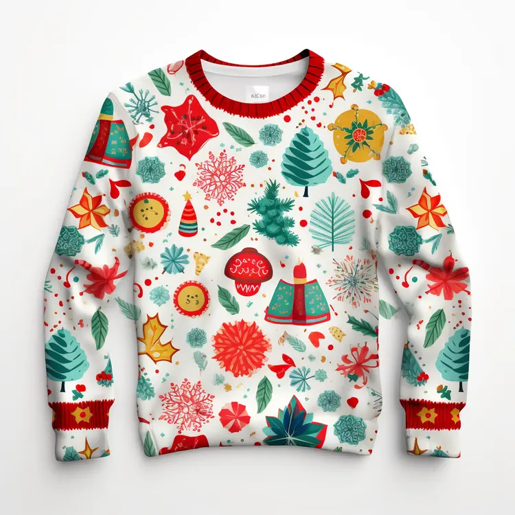 Festive Christmas Sweater with Holiday Designs